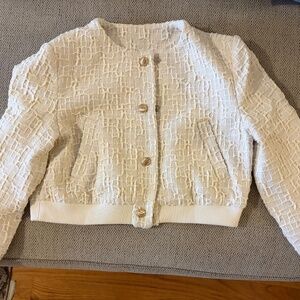 White Bomber Jacket - Large